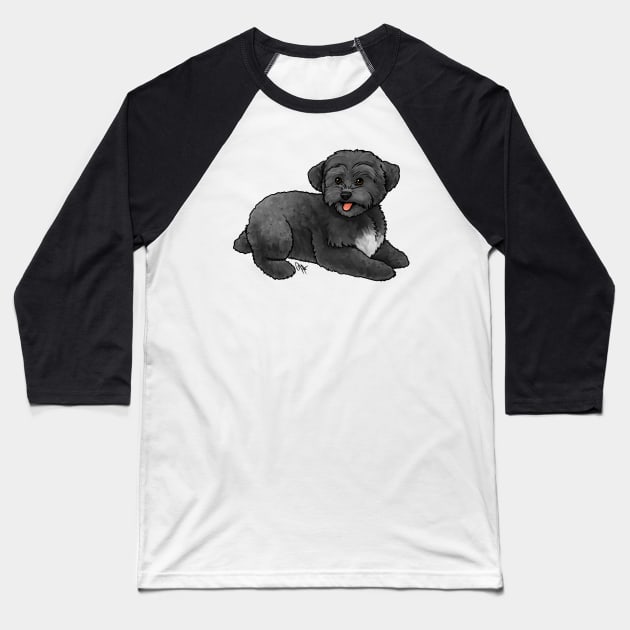 Dog - Yorkipoo - Black Baseball T-Shirt by Jen's Dogs Custom Gifts and Designs